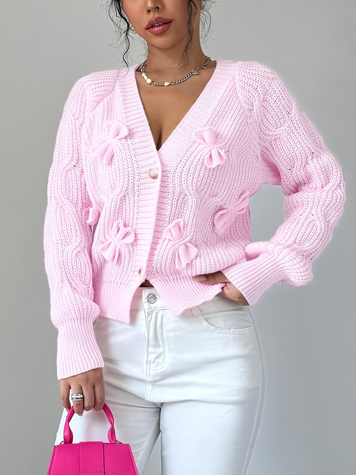 Juniper | Zachte Boogdetail Lange Mouwen Cardigan