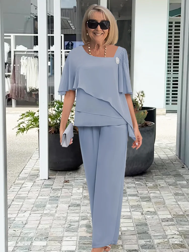 Caroline | Elegante Set met Brede Mouwen en Broek