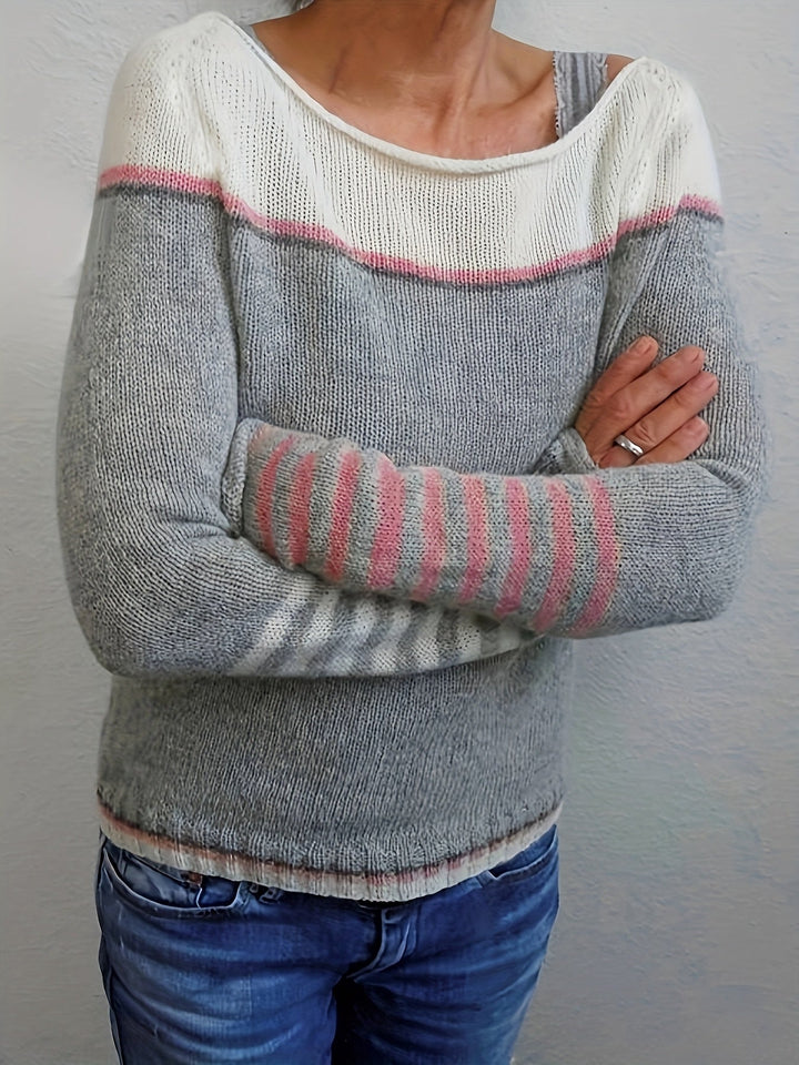 Francesca | Kleurblok Bootneck Trui