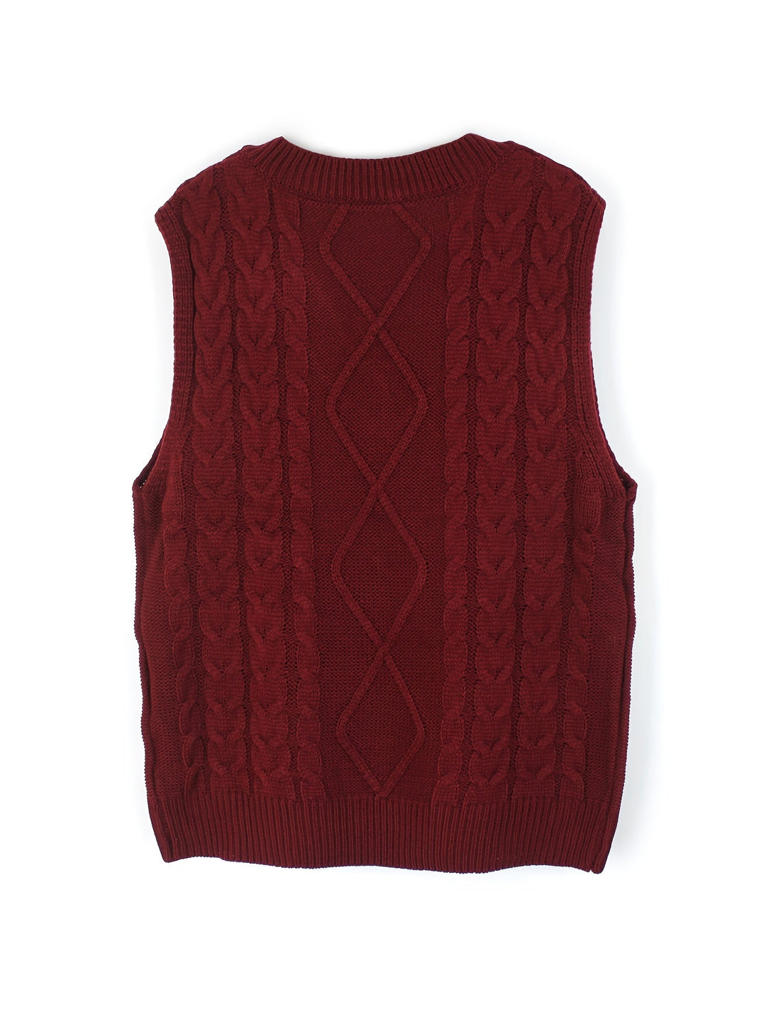 Cora | Gezellige Kabelgebreide V-Hals Sweater Vest