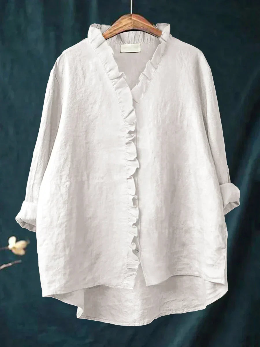 Eliza | Casual Ruffle V-Hals Blouse