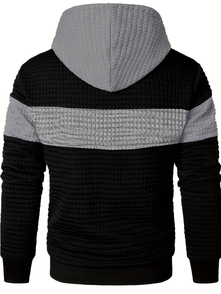 Hayes | Textured Colour-Block Hoodie