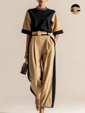 Annika | Contrast-Trim Twee-Delige Set