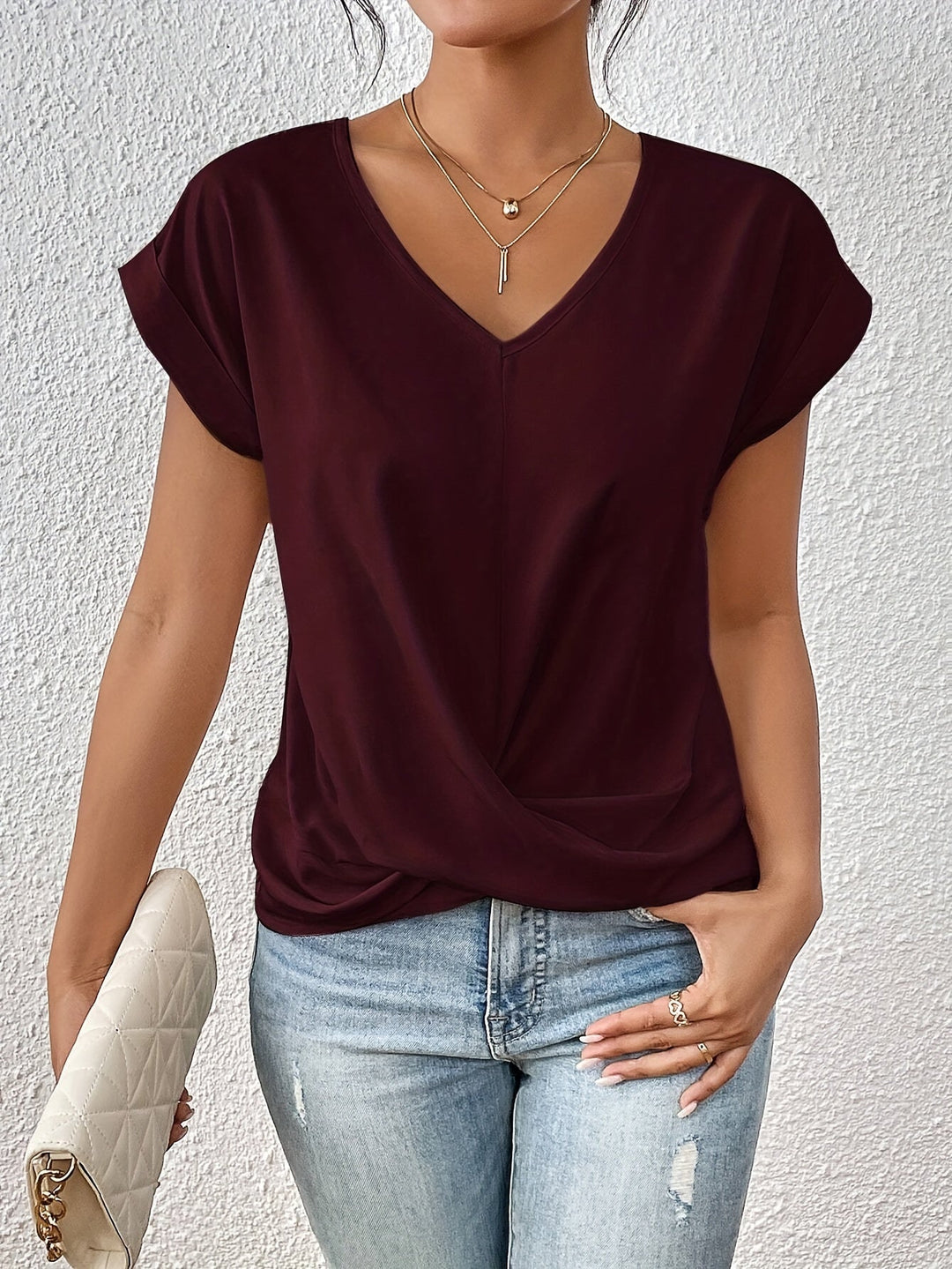 Sophia | Elegante V-hals Drapeer Blouse