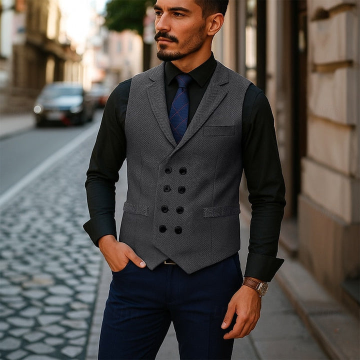 Bennett | Dubbelzijdige Herringbone Gilet
