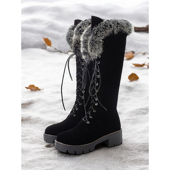 Aurelia | Gezellige Veterschoenen tot de Knie voor de Winter