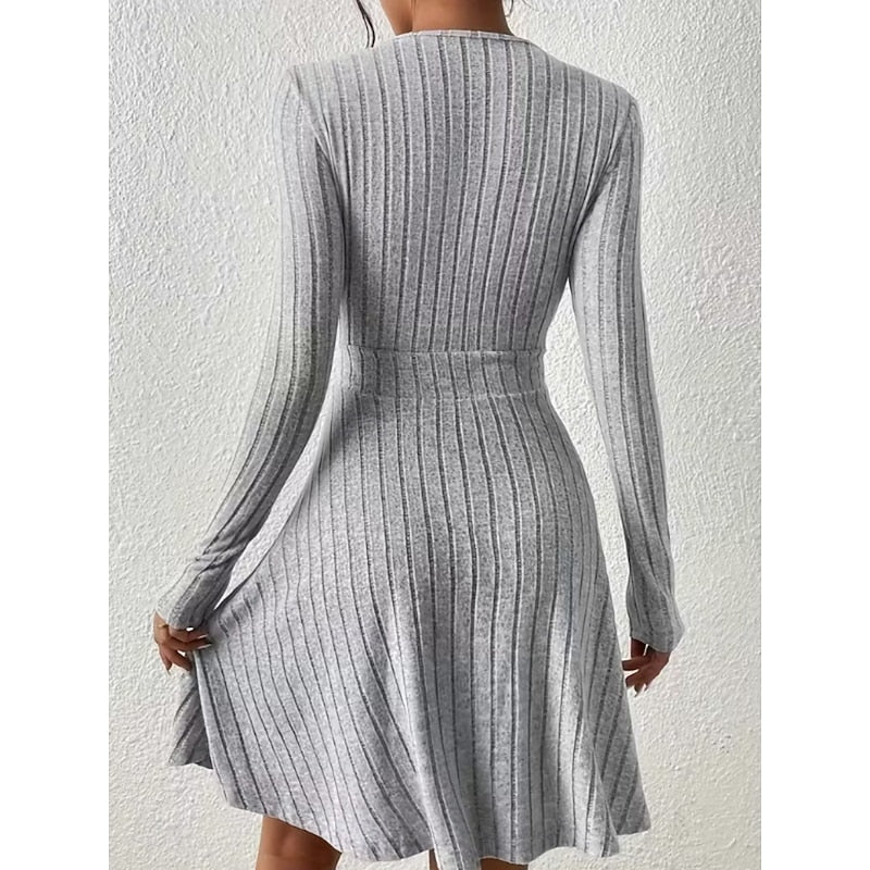 Yvonne | Wrap-Neck A-Lijn Jurk