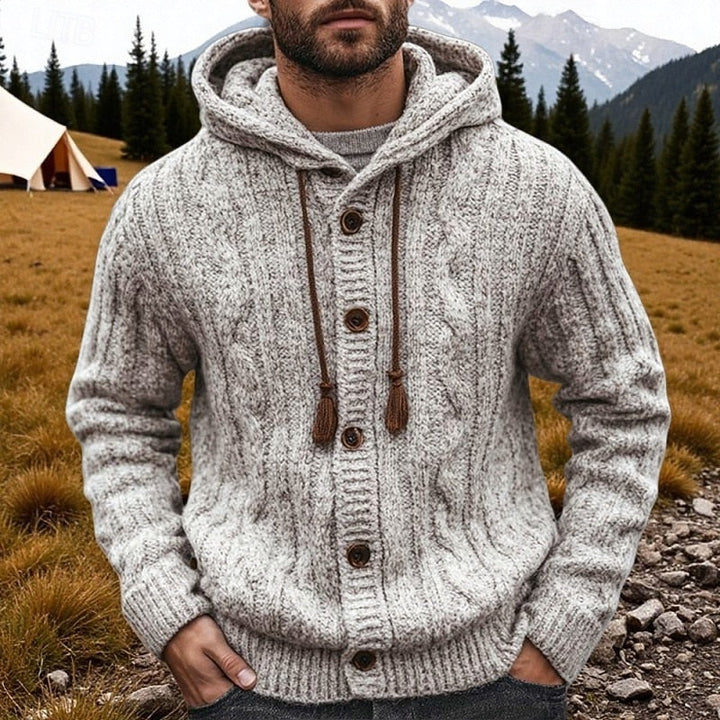 Graham | Kabelgebreide Hooded Cardigan