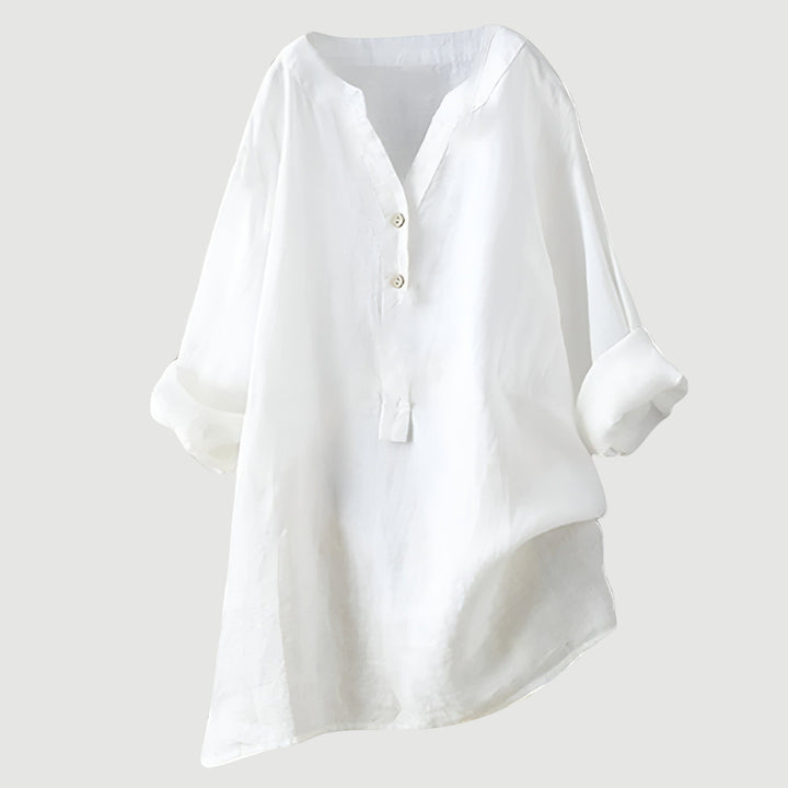 Carina | Verfijnde V-Hals Knopshirt