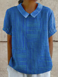 Elsie | Elegante Gestreepte Geometrische Shirt