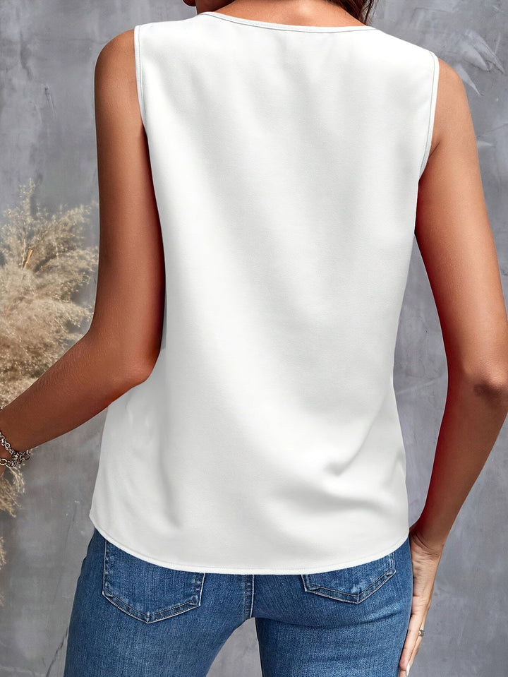 Selina | Rimpel V-Hals Mouwloze Blouse
