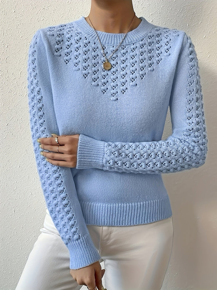 Aveline | Pointelle-Breigoed Ronde Hals Trui
