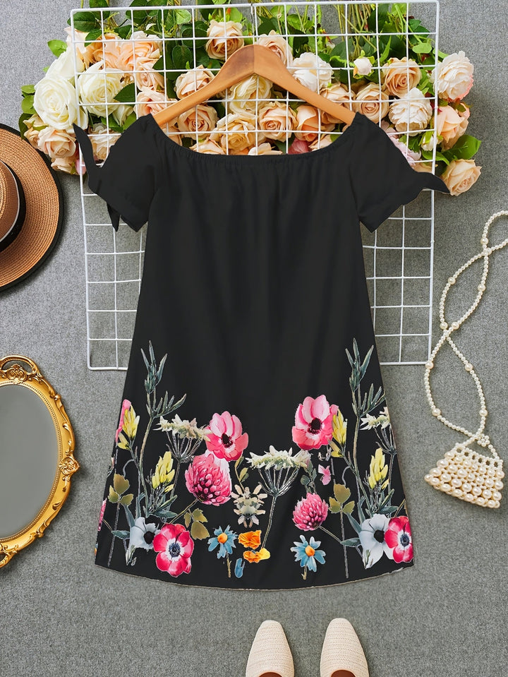Gemma | Off-Shoulder Bloemenstrik Jurk