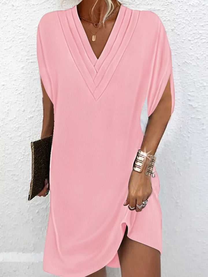 Emery | V-Hals Slit Mouw Mini Jurk