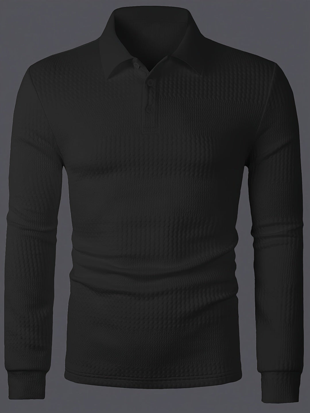 Fletcher | Textured Longsleeve Polo Shirt