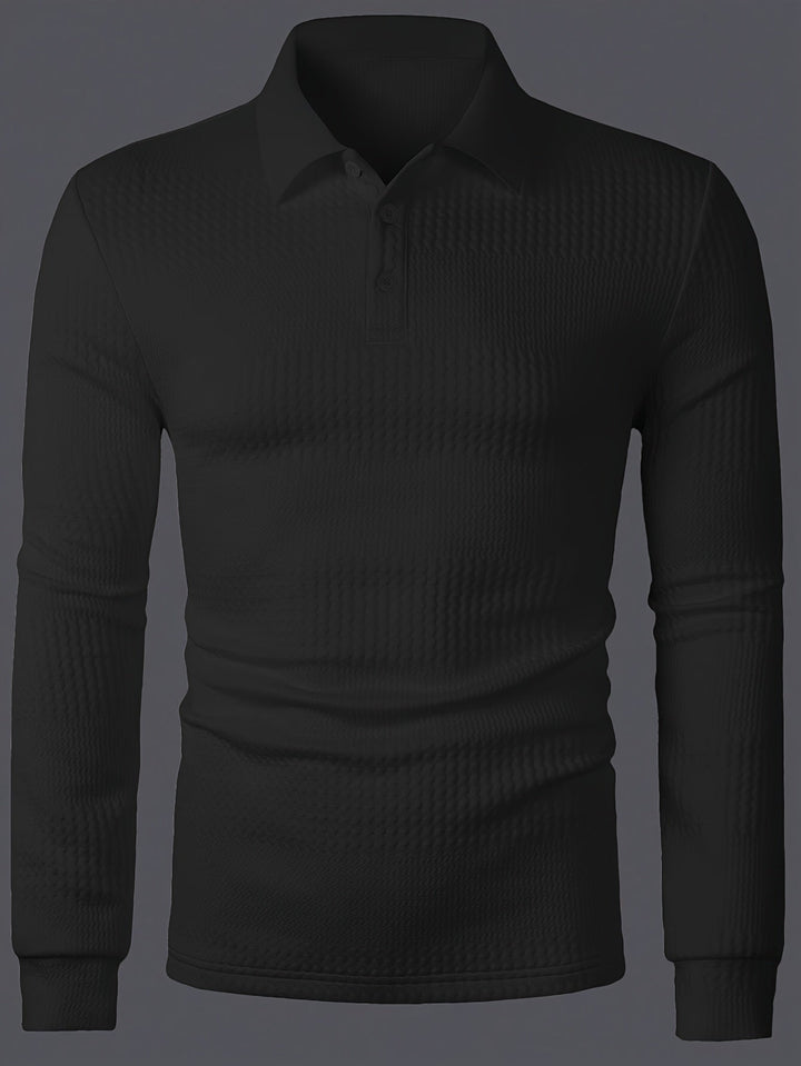 Fletcher | Textured Longsleeve Polo Shirt
