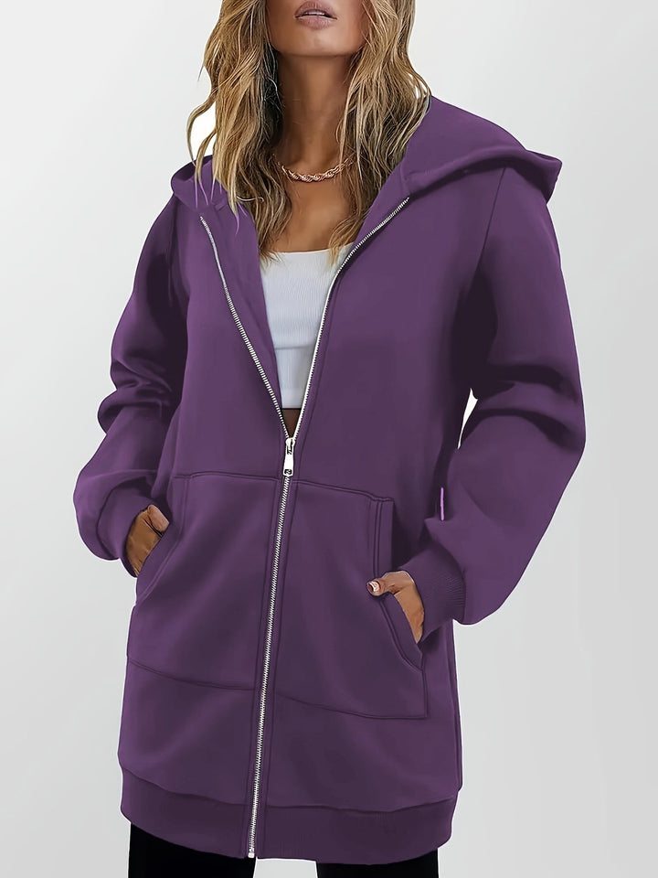 Heather | Lange Hoodie Zip Jacket
