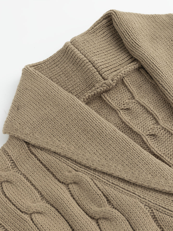 Walter | Cardigan met Sjaalkraag en Kabelpatroon