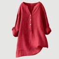 Carina | Verfijnde V-Hals Knopshirt