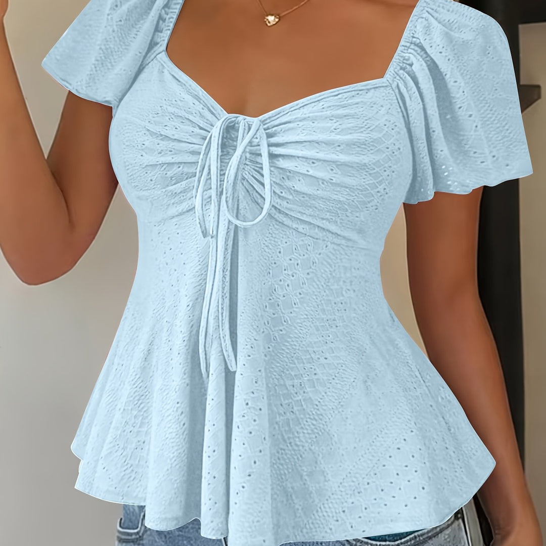 Josephine | Flutter-Mouw Peplum Top