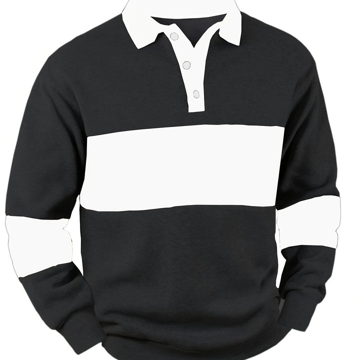 Grayson | Kleur-Block Lange Mouw Polo Shirt