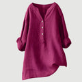 Carina | Verfijnde V-Hals Knopshirt