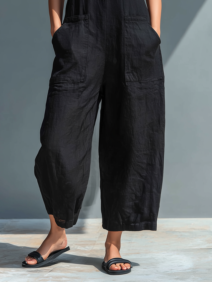 Debra | Elegante Mouwloze Effen Jumpsuit