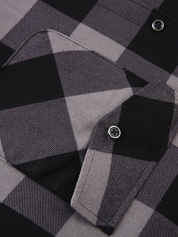 Desmond | Geruite Hooded Shirt Jacket