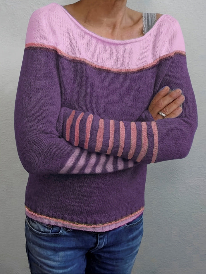 Francesca | Kleurblok Bootneck Trui