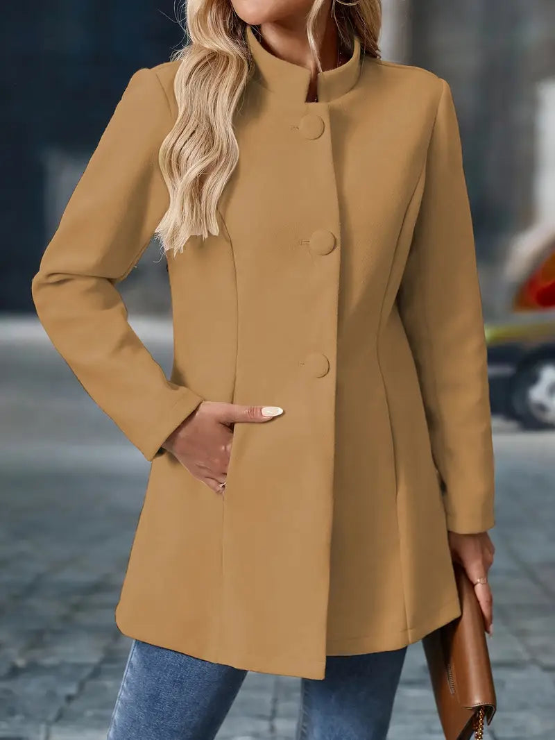 Juliette | Elegante Staande Kraag Knopenjas