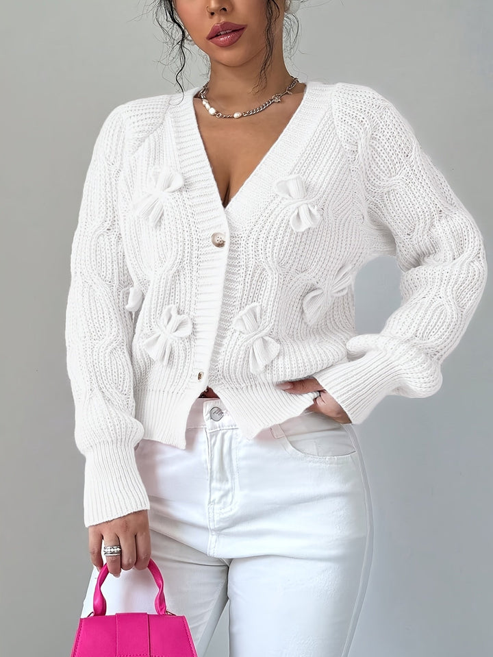 Juniper | Zachte Boogdetail Lange Mouwen Cardigan
