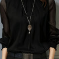 Ophelia | Blouse met Staande Kraag en Lange Mouwen
