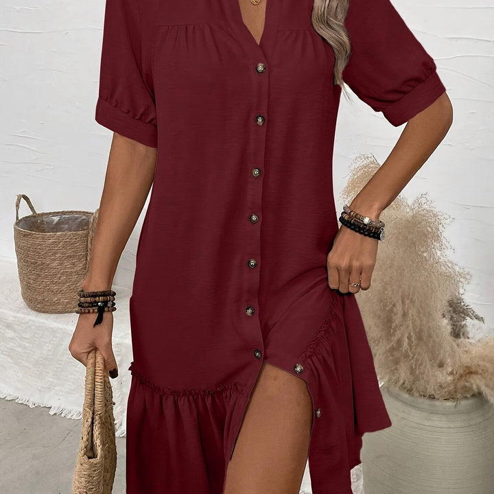Maevelle | Knoploze Boho Midi Jurk