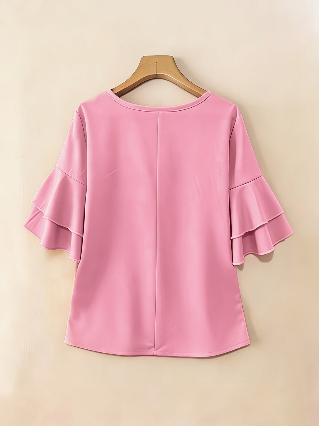 Karen | Blouse met Flared Mouwen en Plissé