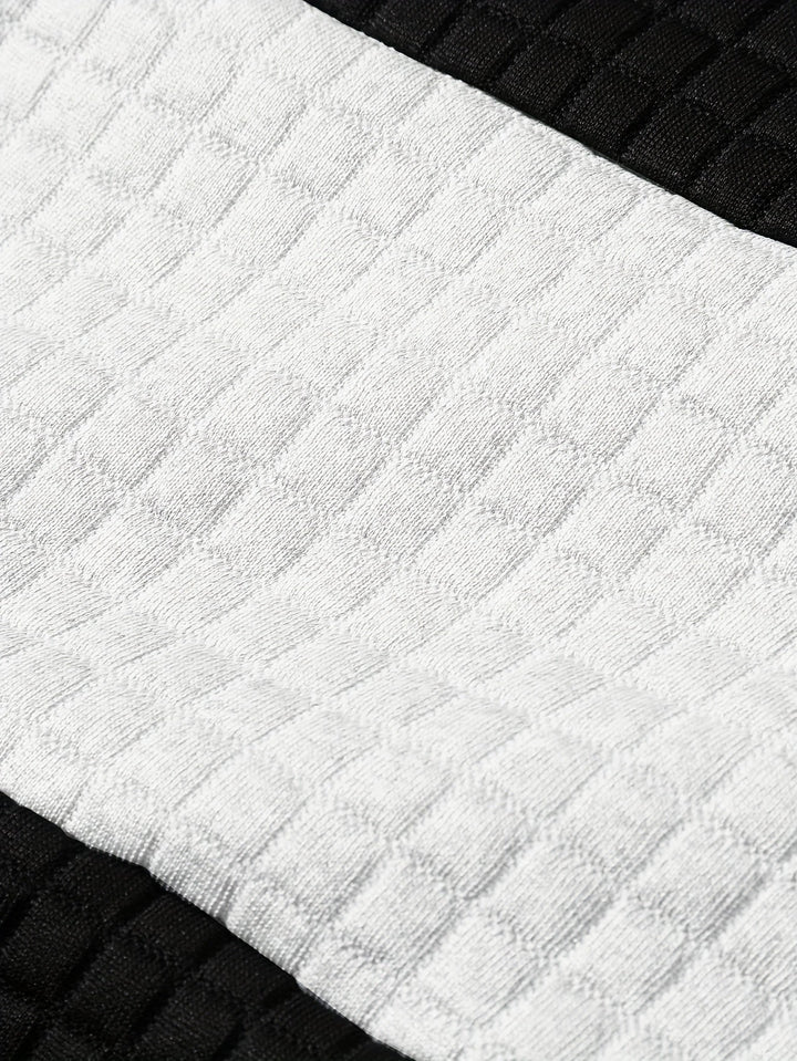 Hayes | Textured Colour-Block Hoodie