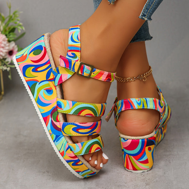 Rosalind | Elegante Strappy Platform Wedge Sandalen