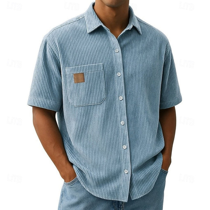 Declan | Getextureerde Korte Mouwen Shirt