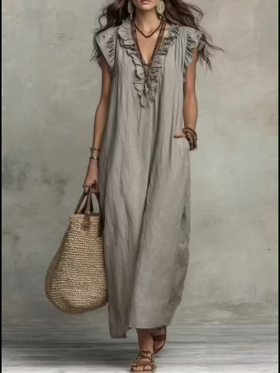 Marisol | Ruffled Bohemian Maxi Jurk
