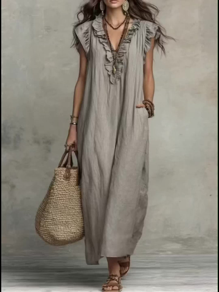 Marisol | Ruffled Bohemian Maxi Jurk
