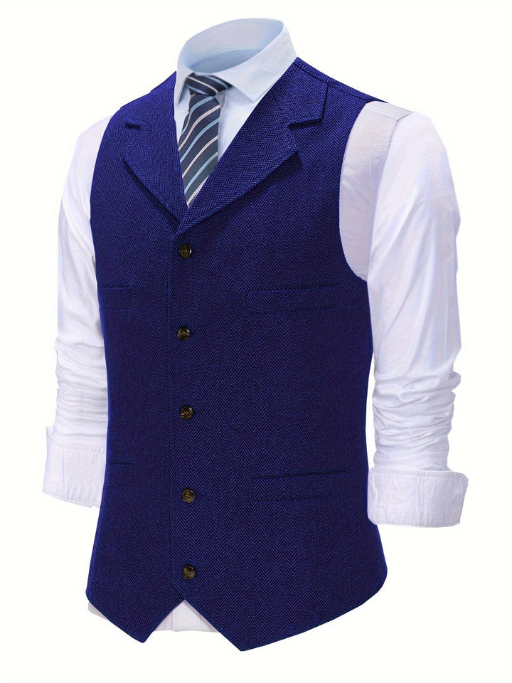 Byron | Verfijnde Haringbone Gilet