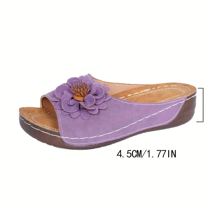Melanie | Bloemige Comfort Wedge Sandalen