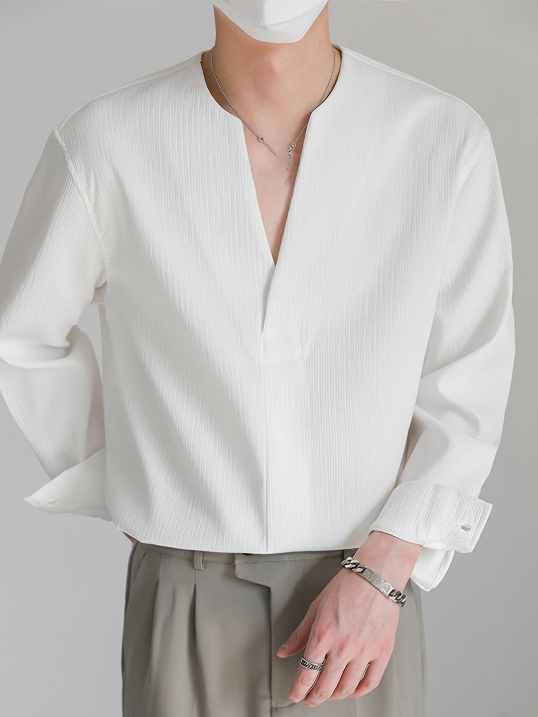 Franklin | Kraagloze V-hals Shirt