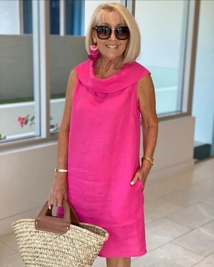 Tonya | Casual Mouwloze Ronde Hals Jurk