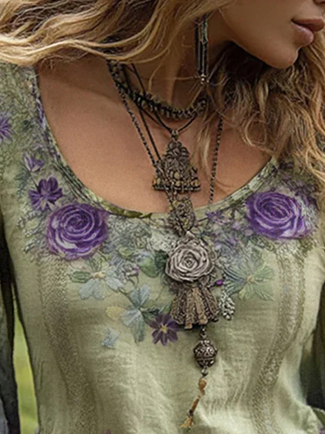 Sienna | Vintage Bloemen V-Hals Blouse