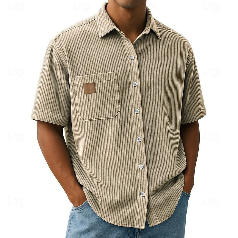 Declan | Getextureerde Korte Mouwen Shirt