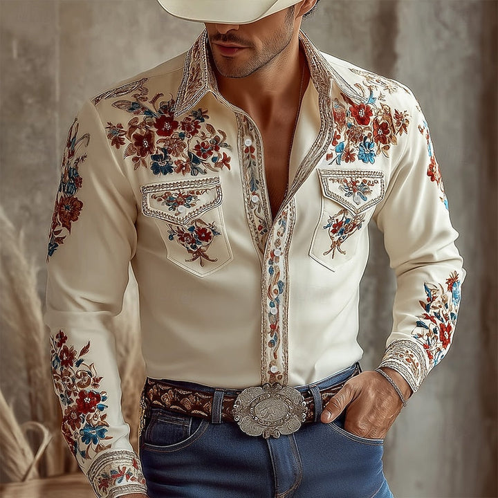 Austin | Geborduurd Western Shirt