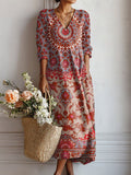 Monica | Comfortabele Retro Aztec Jurk