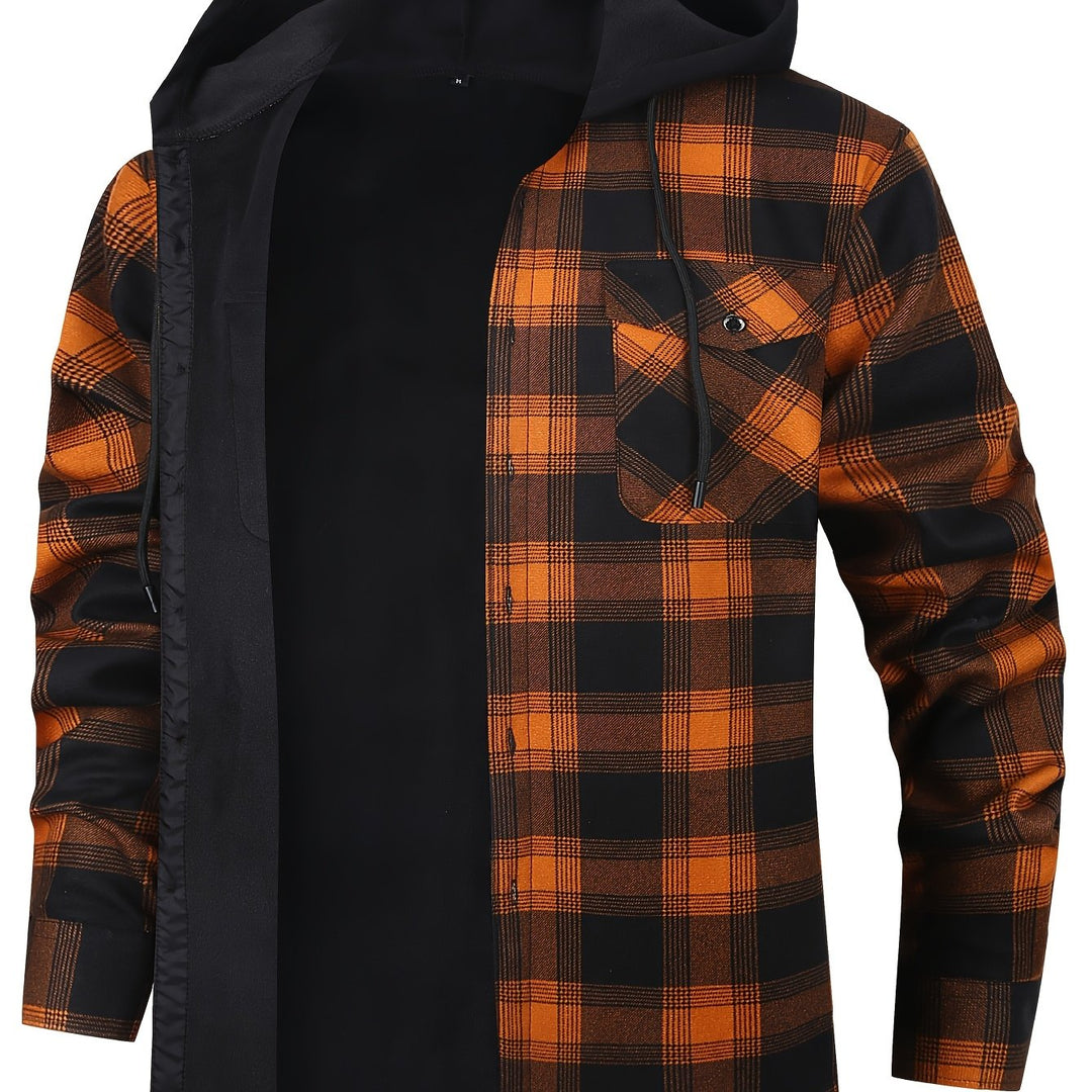 Desmond | Geruite Hooded Shirt Jacket