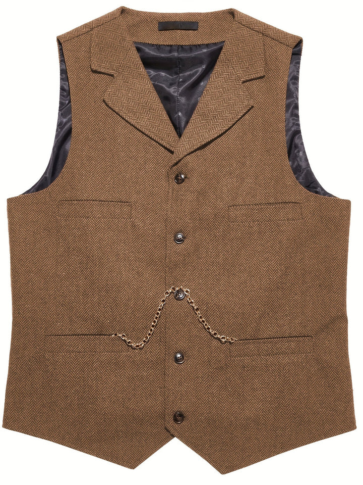 Byron | Verfijnde Haringbone Gilet