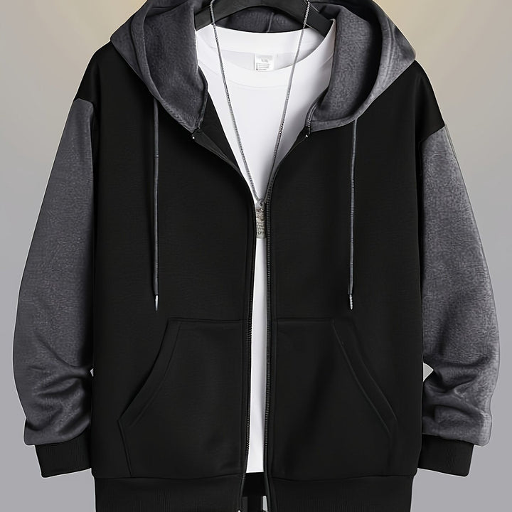 Cedric | Kleurblok Zip-Up Hoodie